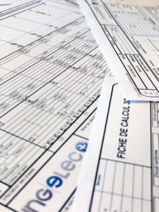 Réalisation note de calculs - INGELEC+, bureau d'études en ingénierie électrique basé à Pierrefeu Var, France.